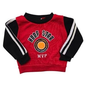 Vintage Y2k Basketball Hoop Star Red Black Sweatshirt